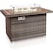 Serenelife Outdoor Propane Gas Fire Pit Table - 50,000 BTU Rectangle Wicker Gas Firepit with tile tabletop and SLFPTIL49 - alternate 1